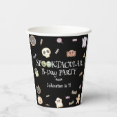 Spooktaculair kinder verjaardagsfeestje papieren bekers (Achterkant)