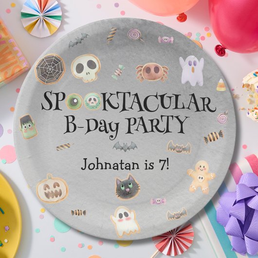 Spooktaculair kinder verjaardagsfeestje papieren bordje