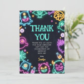 Spooktaculair Neon Halloween Verjaardag Bedankkaart (Staand voorkant)