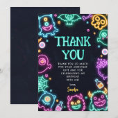 Spooktaculair Neon Halloween Verjaardag Bedankkaart (Voorkant / Achterkant)