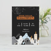 Spooktaculair schattig spook Halloween feest Kaart (Staand voorkant)