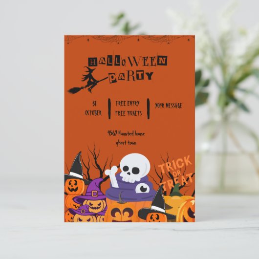 Spooktaculair schattig spook Halloween feest Kaart (Staand voorkant)