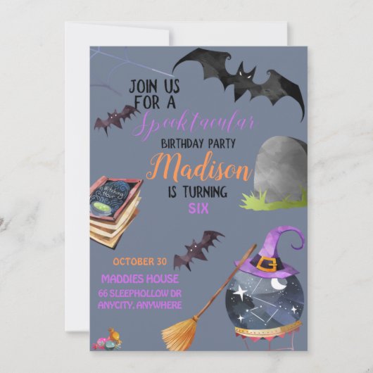 Spooktaculaire Birthday Invitation Kaart (Voorkant)