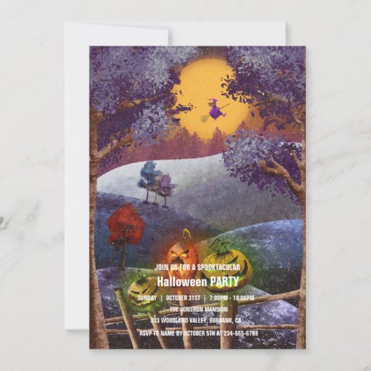 Spooktaculaire Dark Haunted House Halloween Party  Kaart (Voorkant)