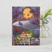 Spooktaculaire Dark Haunted House Halloween Party  Kaart (Staand voorkant)