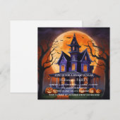 Spooktaculaire Dark Haunted House Halloween Party Kaart (Voorkant / Achterkant)