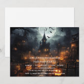 Spooktaculaire Dark Haunted House Halloween Party Kaart (Voorkant / Achterkant)