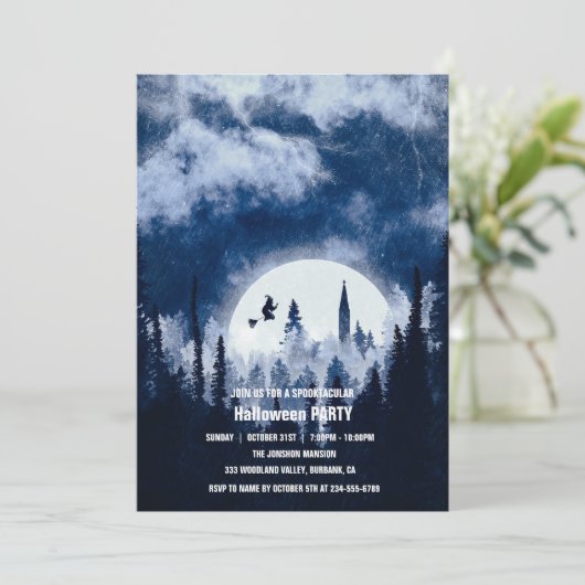 Spooktaculaire Dark Haunted House Halloween Party  Kaart (Staand voorkant)