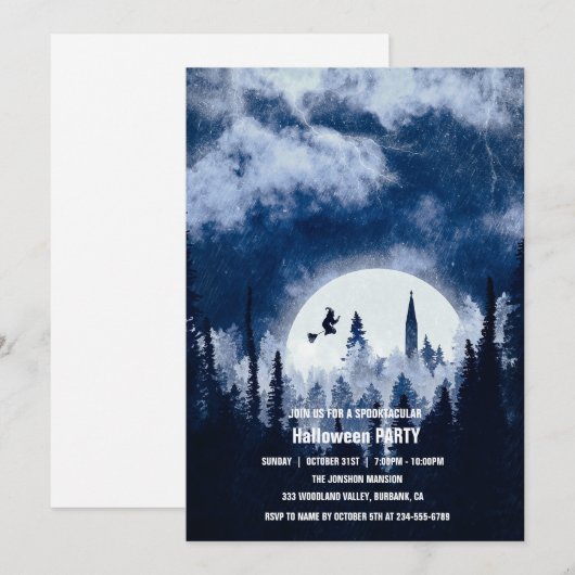 Spooktaculaire Dark Haunted House Halloween Party  Kaart (Voorkant / Achterkant)