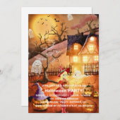 Spooktaculaire Dark Haunted House Halloween Party  Kaart (Voorkant / Achterkant)