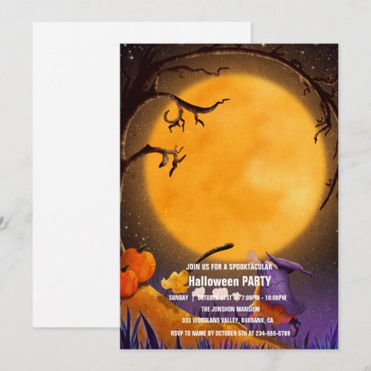 Spooktaculaire Dark Haunted House Halloween Party  Kaart (Voorkant / Achterkant)