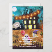 Spooktaculaire Dark Haunted House Halloween Party  Kaart (Voorkant)