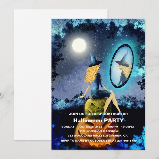 Spooktaculaire Dark Haunted House Halloween Party  Kaart (Voorkant / Achterkant)