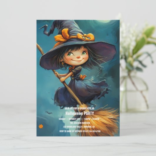 Spooktaculaire Dark Haunted House Halloween Party  Kaart (Staand voorkant)