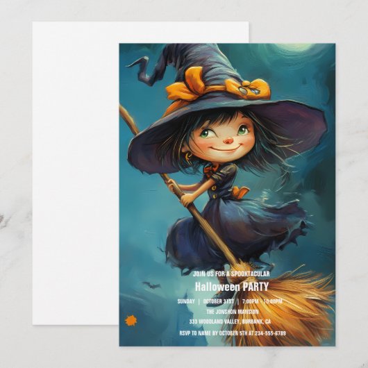 Spooktaculaire Dark Haunted House Halloween Party  Kaart (Voorkant / Achterkant)