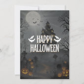 Spooktaculaire Dark Haunted House Halloween Party Kaart (Achterkant)