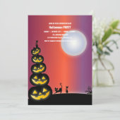 Spooktaculaire Dark Haunted House Halloween Party  Kaart (Staand voorkant)