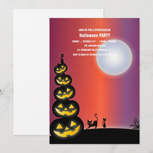 Spooktaculaire Dark Haunted House Halloween Party  Kaart (Voorkant / Achterkant)