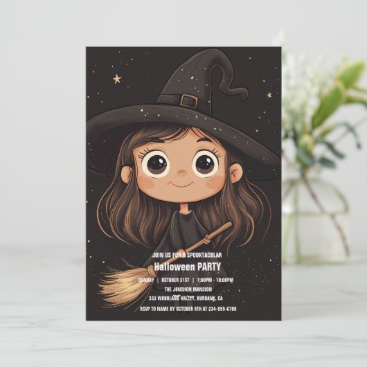 Spooktaculaire Dark Haunted House Halloween Party  Kaart (Staand voorkant)