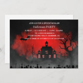 Spooktaculaire Dark Haunted House Halloween Party Kaart (Voorkant / Achterkant)