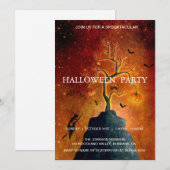 Spooktaculaire Dark Haunted House Halloween Party Kaart (Voorkant / Achterkant)