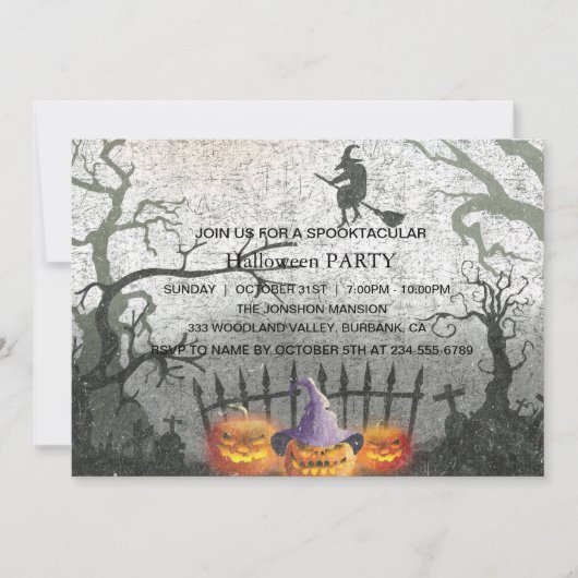 Spooktaculaire Dark Haunted House Halloween Party  Kaart (Voorkant)