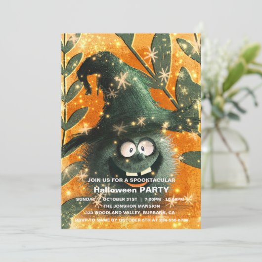 Spooktaculaire Dark Haunted House Halloween Party  Kaart (Staand voorkant)