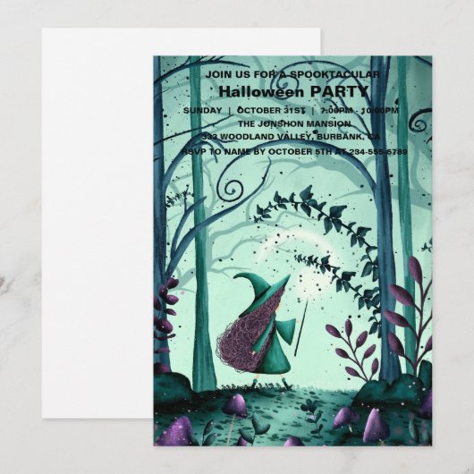 Spooktaculaire Dark Haunted House Halloween Party  Kaart (Voorkant / Achterkant)