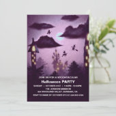 Spooktaculaire Dark Haunted House Halloween Party  Kaart (Staand voorkant)