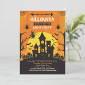 Spooktaculaire Dark Haunted House Halloween Party Kaart (Staand voorkant)