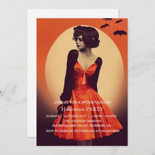 Spooktaculaire Dark Haunted House Halloween Party  Kaart (Voorkant / Achterkant)