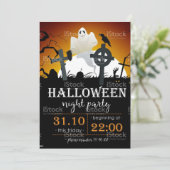 Spooktaculaire Dark Haunted House Halloween Party  Kaart (Staand voorkant)