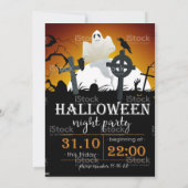 Spooktaculaire Dark Haunted House Halloween Party  Kaart (Achterkant)