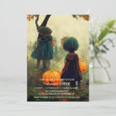 Spooktaculaire Dark Haunted House Halloween Party  Kaart (Staand voorkant)