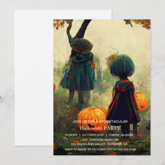 Spooktaculaire Dark Haunted House Halloween Party  Kaart (Voorkant / Achterkant)