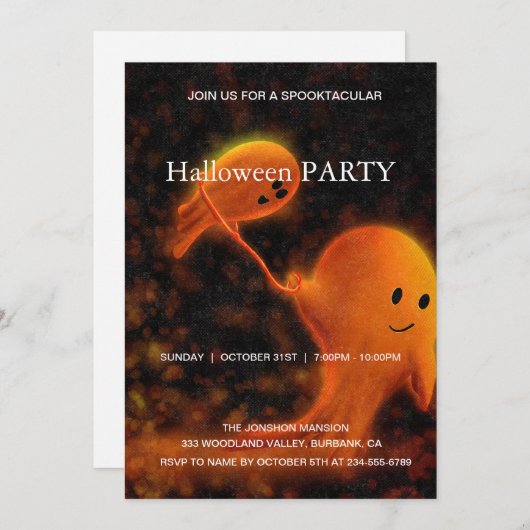 Spooktaculaire Dark Haunted House Halloween Party Kaart (Voorkant / Achterkant)