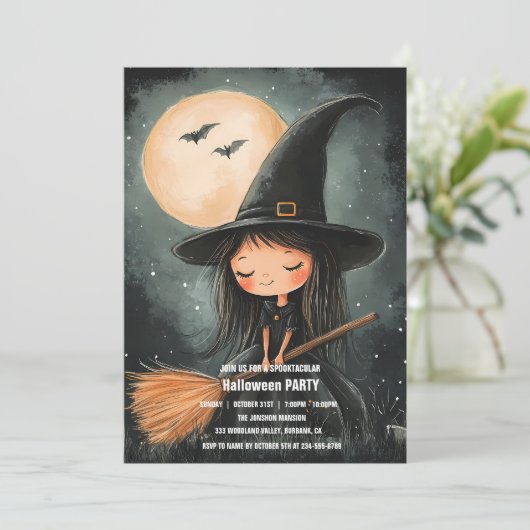 Spooktaculaire Dark Haunted House Halloween Party  Kaart (Staand voorkant)