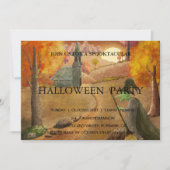 Spooktaculaire Dark Haunted House Halloween Party Kaart (Voorkant)