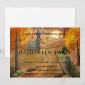 Spooktaculaire Dark Haunted House Halloween Party Kaart (Voorkant / Achterkant)