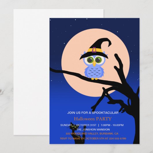 Spooktaculaire Dark Haunted House Halloween Party Kaart (Voorkant / Achterkant)