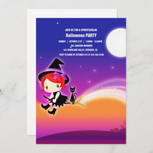 Spooktaculaire Dark Haunted House Halloween Party  Kaart (Voorkant / Achterkant)