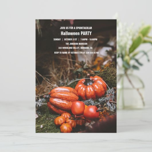 Spooktaculaire Dark Haunted House Halloween Party  Kaart (Staand voorkant)