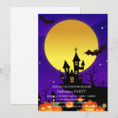 Spooktaculaire Dark Haunted House Halloween Party  Kaart (Voorkant / Achterkant)