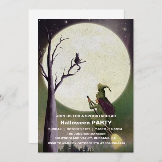 Spooktaculaire Dark Haunted House Halloween Party  Kaart (Voorkant / Achterkant)