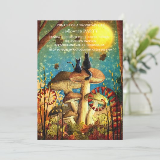 Spooktaculaire Dark Haunted House Halloween Party  Kaart (Staand voorkant)