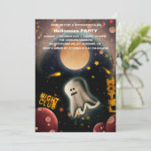 Spooktaculaire Dark Haunted House Halloween Party  Kaart (Staand voorkant)