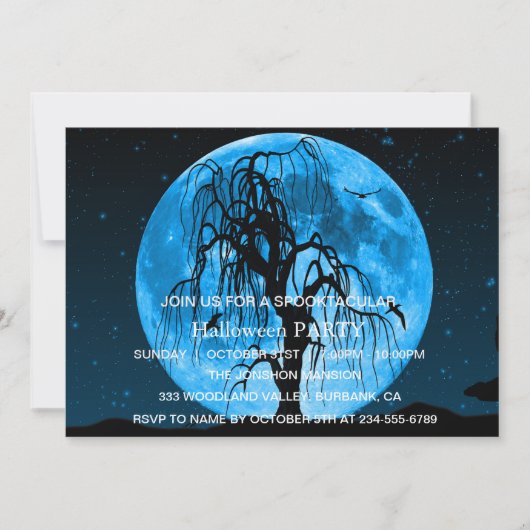 Spooktaculaire Dark Haunted House Halloween Party Kaart (Voorkant)
