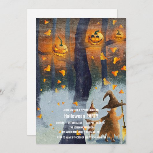 Spooktaculaire Dark Haunted House Halloween Party  Kaart (Voorkant / Achterkant)