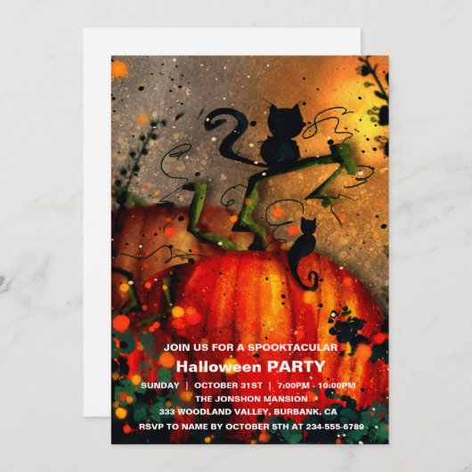 Spooktaculaire Dark Haunted House Halloween Party  Kaart (Voorkant / Achterkant)