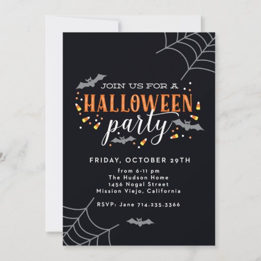 Spooktaculaire Dark Haunted House Halloween Party Kaart (Voorkant)